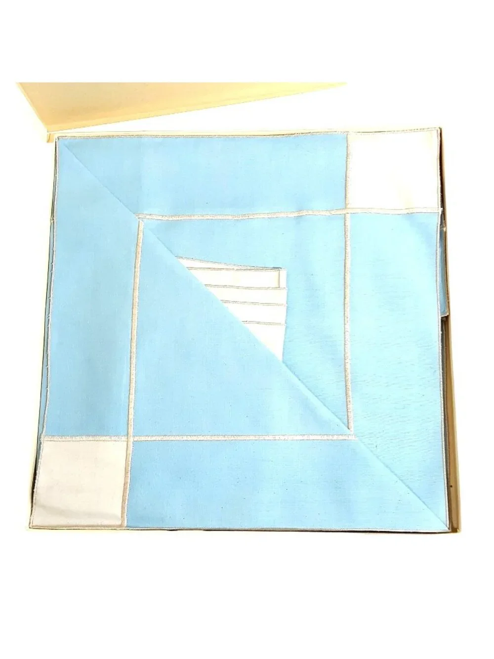 Vintage MCM Card Table Cloth 30 x 30 Napkins Hostess Set NOS